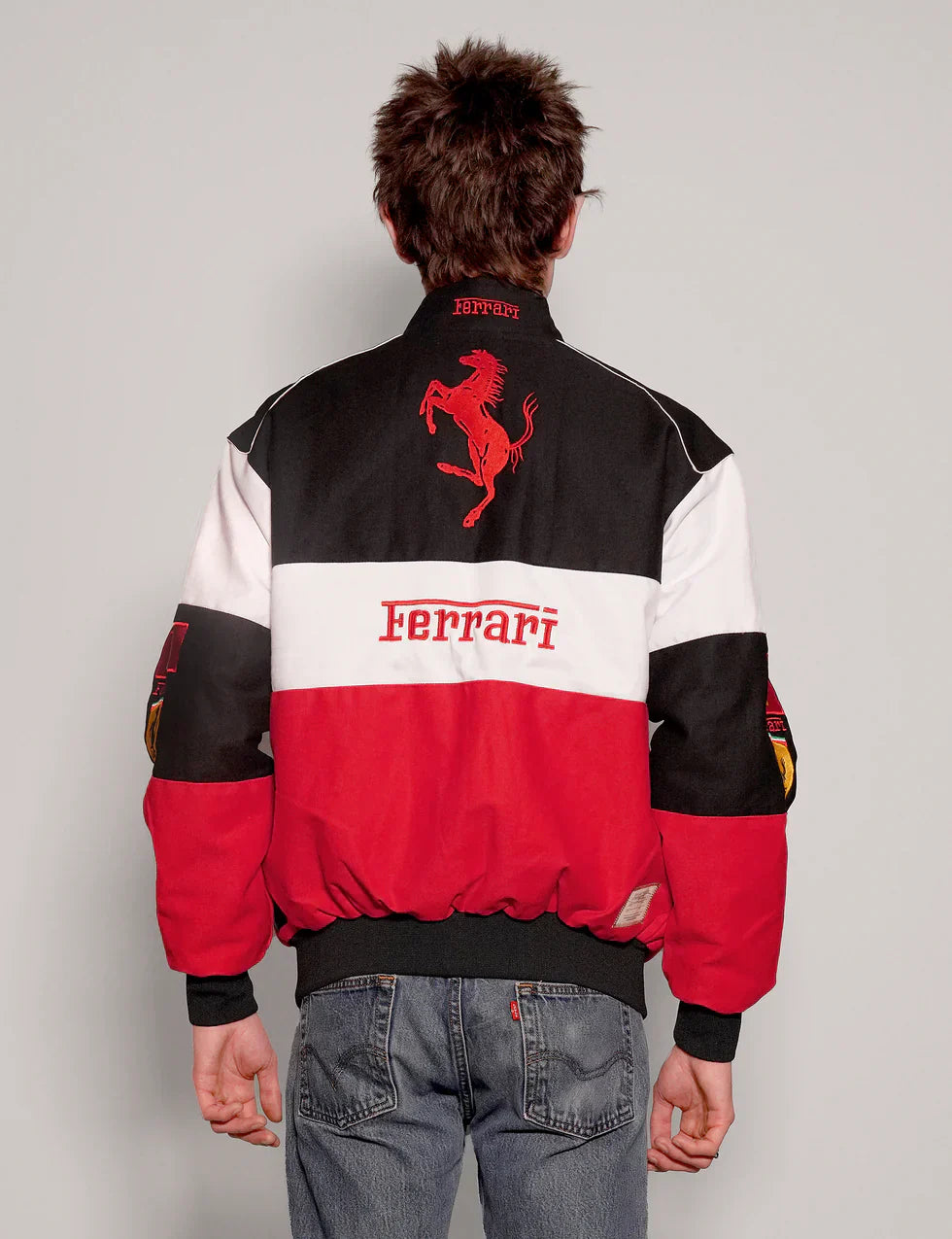 Stylefizz Ferrari Style Tri-Color Jacket – High-Speed Streetwear