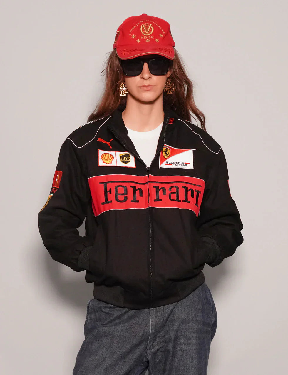 Stylefizz Black Grand Prix Racing Jacket – Ferrari-Inspired Design
