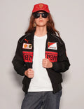Stylefizz Black Grand Prix Racing Jacket – Ferrari-Inspired Design