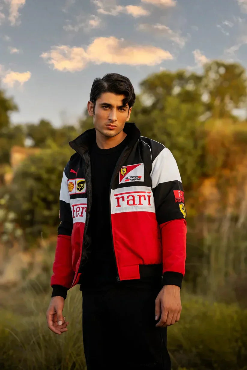 Stylefizz Tri-Color Ferrari Racing Jacket – Premium Motorsport Streetwear