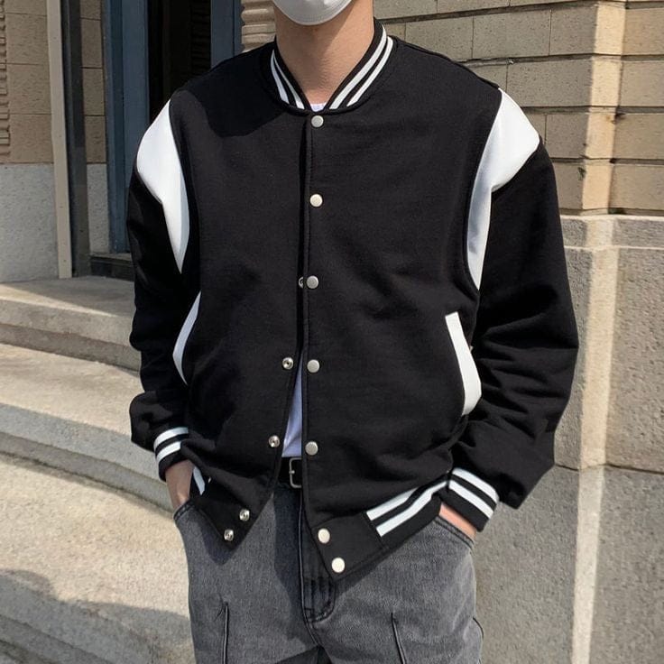 Stylefizz Classic Varsity Jacket – Retro Letterman Style Streetwear for Men & Women