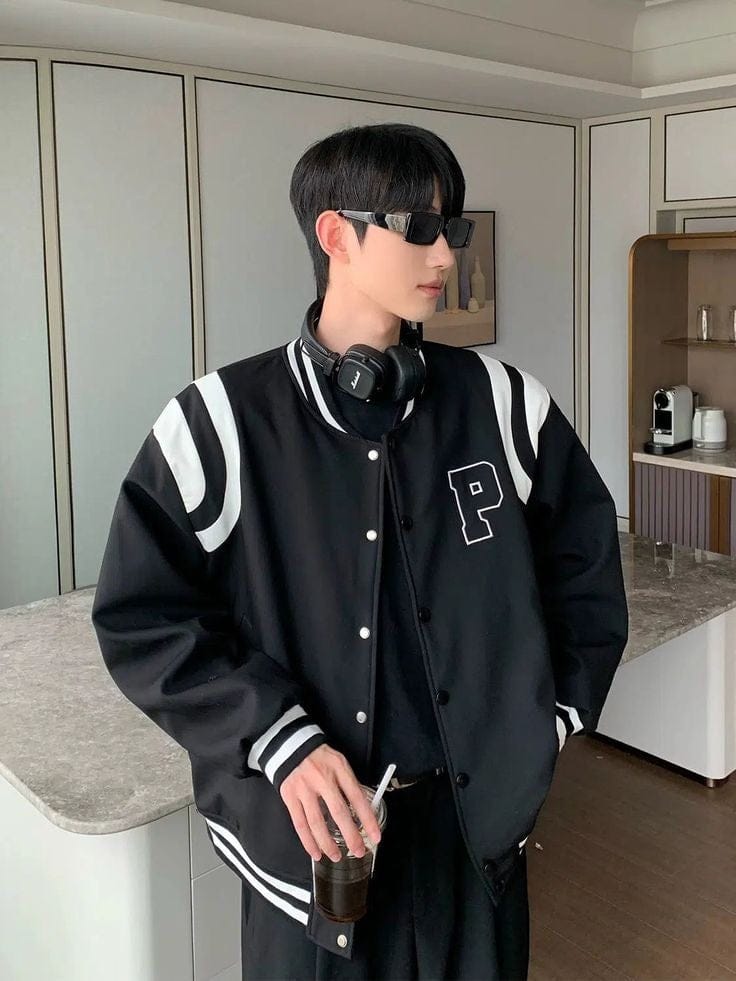 Stylefizz Classic Varsity Jacket – Retro Letterman Style Streetwear for Men & Women