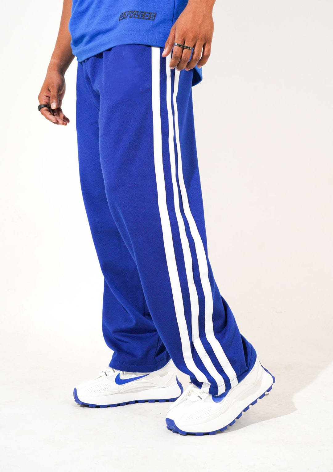 Stylefizz Men’s Royal Blue Track Pants – Athletic Streetwear Comfort Fit