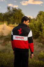 Stylefizz Tri-Color Ferrari Racing Jacket – Premium Motorsport Streetwear