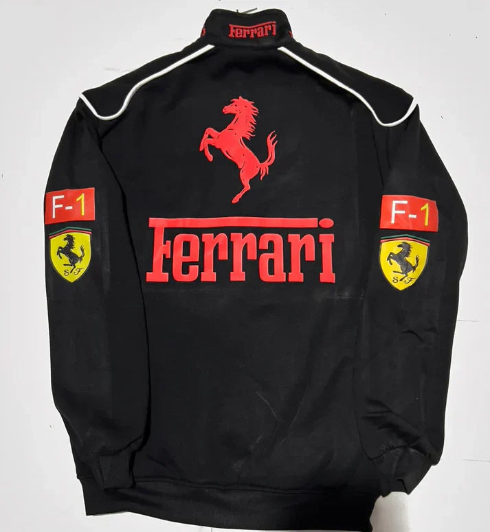 Black Ferrari Racing Jacket – Stylefizz Street Performance Edition